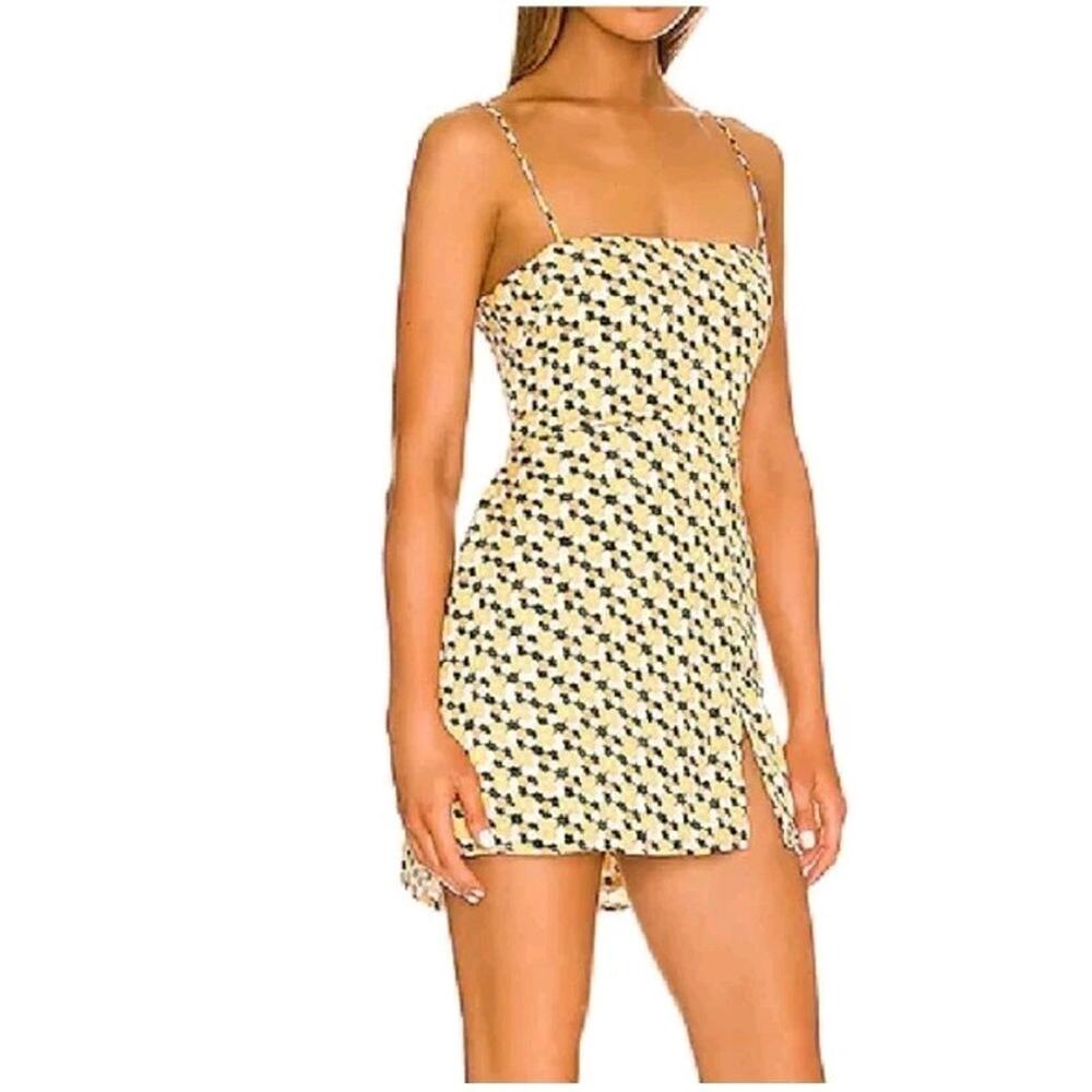 Resa‎ Revolve Melly Mini Dress Twiggy Size XS Y2K Yellow Bodycon Party